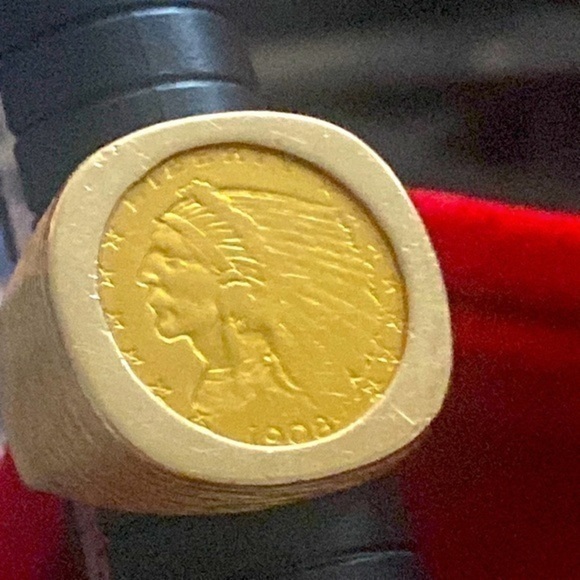 1908 Indian Head EagleGold Coin - USA Coin - Gold Ring